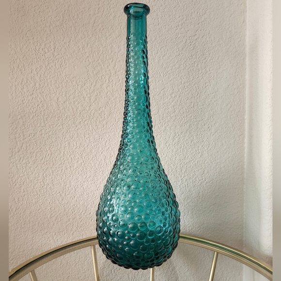 Vintage MCM Empoli Itanian Art Glass Hobnail Genie Bottle - Picture 2 of 7